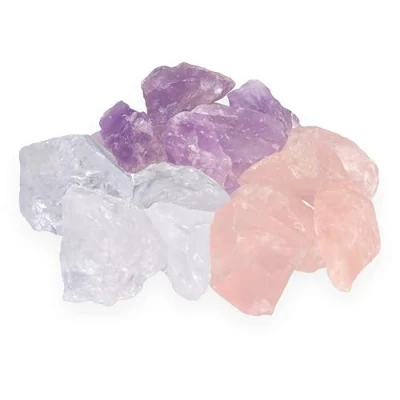 Immagine di Lebensquelle Plus pietre di alta qualità con miscela acqua preziosa, base al 100% in naturali, ametista + quarzo rosa cristallo rocca, 200 g