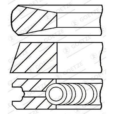 Immagine di GOETZE ENGINE 08 138006 00 Kit Fasce Elastiche 88,4 0,4 FIAT: Ducato III Van, Camion pianale / Telaio, IVECO: DAILY 4 Kasten/Kombi