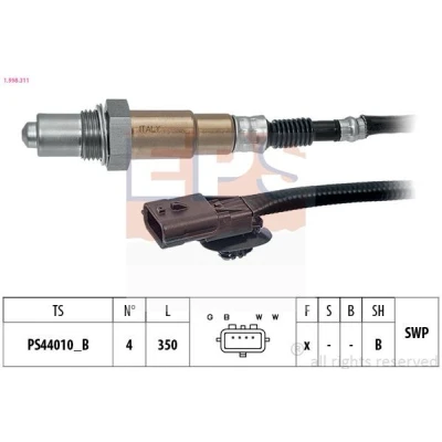 Immagine di EPS 1.998.311 Sonda lambda con materiale di fissaggio Made in Italy OE Equivalent riscaldato, planare, Filettatura prelubrificata