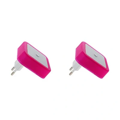 Immagine di Othmro Luce Notturna Bambini, 2 Pezzi LED con Sensore Crepuscolare, Luci Notturne da Presa per Bagno, Corridoio, Cucina, Scale (Rosa)