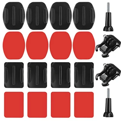 Immagine di 20 Set Cuscinetti Adesivi Compatibile con Gopro, Supporto Attacchi Adesivo Curvo e Piatto, Supporti Casco Mounts Kit per GoPro Hero Session/4/3/3+/2 Action Camera