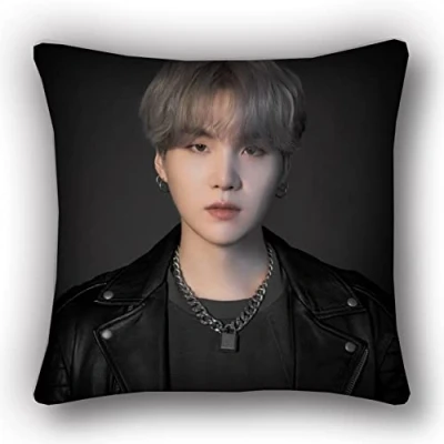 Immagine di bts merchandise Bangtan Ragazzi Jimin V Suga Jungkook Federe decorative in lino a doppia faccia cuscino regali 45 cm x