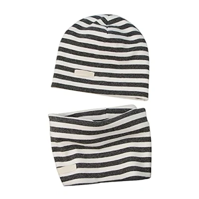 Immagine di LACOFIA Set di Berretto e Sciarpa Colletto per Bambino Cappello a Maglia Neonato Cotone Sciarpe Bandana da Grigio Scuro 3 7 Anni