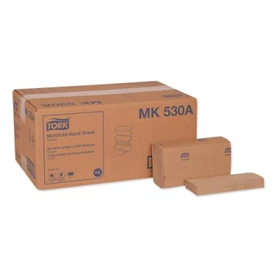 Immagine di Tork Asciugamano multiplo naturale H2, universale, 100% fibre riciclate, 16 x 250 fogli, MK530A
