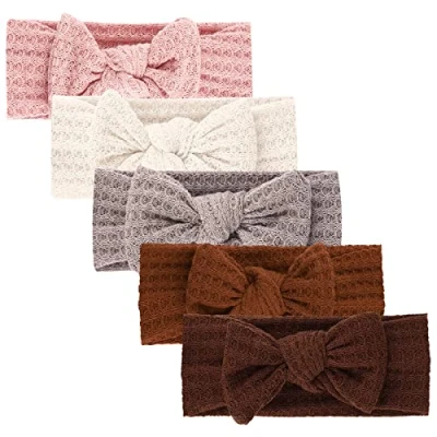 Immagine di DRESHOW 5 Pezzi Bambini Fascia per Capelli Fasce Bambina Neonata Elastica Neonato Accessori
