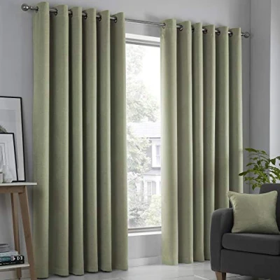 Immagine di Fusion Strata Coppia di tende con occhielli oscuranti, 228 x 183 cm (90 &quot;larghezza 72&quot;), verde