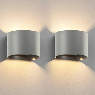 Immagine di ledscom.de 2 x RUNEL applique per esterni, IP65, up/downlight, grigio opaco, rotondo, 1x G9 max. 10W
