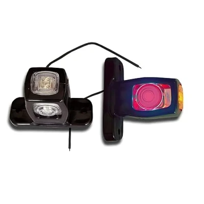 Immagine di MASO, 2 luci laterali posteriori a 4 LED, colore rosso ambra e bianco, per veicoli 12 V, auto, camion, rimorchi, roulotte