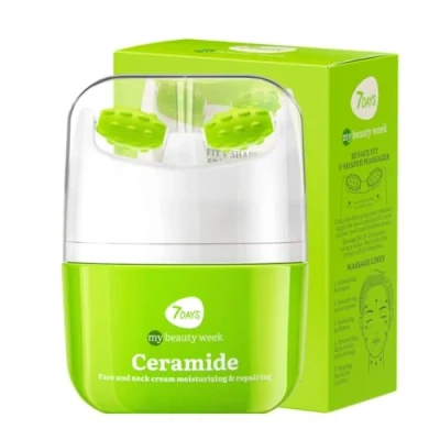 Immagine di 7Days Crema Viso con Ceramide Massaggiatore e Collo Ringiovanimento, Rassodamento Idratazione, Anti Gonfiore, Lifting, Invecchiamento Skincare Coreana 40ml
