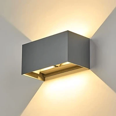 Immagine di Dr.lazy 20W Lampade da Parete LED Esterno Interno IP65 Impermeabile, Orientabile Applique Moderno in Alluminio per Corridoio Ingresso Giardini (Grigio/bianco caldo)