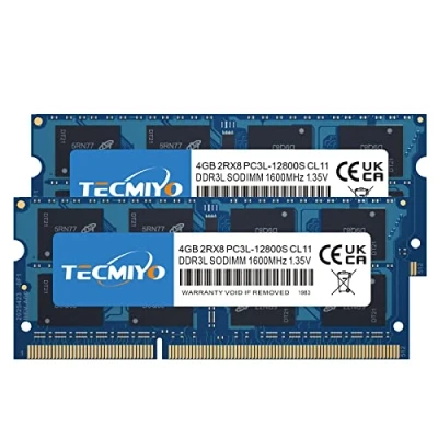 Immagine di TECMIYO 8GB (2X4GB) DDR3 1600MHz Udimm RAM PC3 12800 12800U 1.5V CL11 240 Pin 2RX8 Dual Rank Non ECC Unbuffered Desktop Computer Memory Module Upgrade