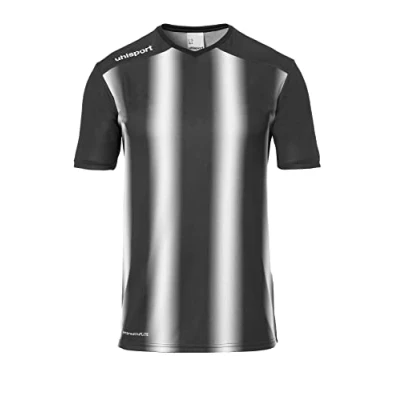 Immagine di uhlsport Stripe 2.0 Kurzarm, Maglietta Bambini, Schwarz/Weiß, 164