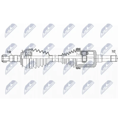 Immagine di NTY NPW DW 047 Albero motore / Semiasse Assale anteriore Dx 610mm 93mm