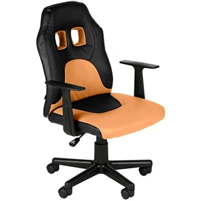 Immagine di CLP Sedia per Bambini Fun con braccioli I Cameretta Ragazzi Imbottita in Similpelle 40 50 CM, Colore:Nero/Arancione