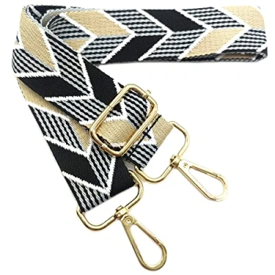 Immagine di Tracolla Colorate per Borse Donna Cinghia della Borsa Larga Nero Beige, Regolabile con Gold Moschettone, Durevole Crossbody Borsa, Borsetta, DIY Spalla Accessori Ragazze, 204