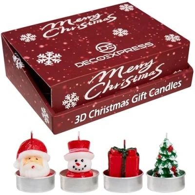Immagine di DECO EXPRESS Candele Tealight 24, 25, 50, 100, 200 Pezzi, Lunga Durata 4/8/10 Ore Vari Colori (Confezione multipla 3D da 12)