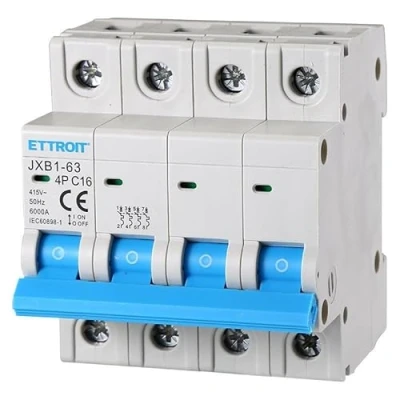 Immagine di IXTRIMA Interruttore Magnetotermico Automatico 4P 16A 380V 6kA MCB C16 occupa 4 moduli DIN