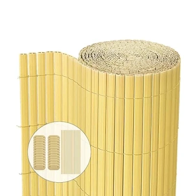 Immagine di VOUNOT Canniccio PVC Frangivista Recinzione 100 x 500 cm, Arella Doppia Schermo Privacy Paravista, Resistente ai Raggi UV alle Intemperie, Protettivo per Giardino, Balcone, Terrazza, Bambù