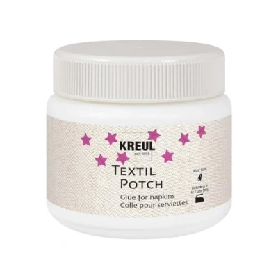 Immagine di Kreul 90981 Javana Textil Potch, 150 ml, Fluido Trasparente a Base d&#039;Acqua, per la Tecnica del tovagliolo su Tessuti Come copricuscini, tovaglie, Zaini o Borse di Cotone, Brown