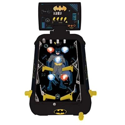 Immagine di Lexibook Flipper elettronico Batman, Suoni Divertenti ed Effetti Luminosi, 5 Ostacoli, Funziona con 3 batterie LR14, Nero/Giallo, Colore