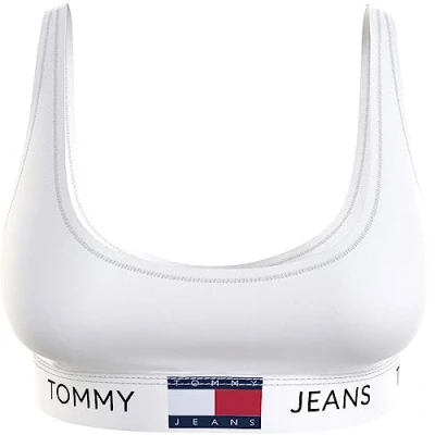 Immagine di Tommy Jeans Bralette Donna Unlined Elasticizzata, Bianco (White), XS