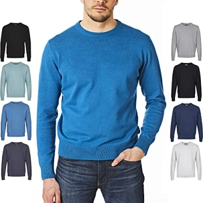 Immagine di Castle Point Maglione pullover da uomo in cotone 100%, girocollo, Peacock, XL
