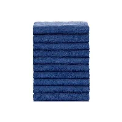 Immagine di Tuiste set di asciugamani in 100% cotone, da 8 pezzi: 2 teli bagno, 4 asciugamani, per ospiti, morbidi e assorbenti. Colore: grigio antracite (10 blu)
