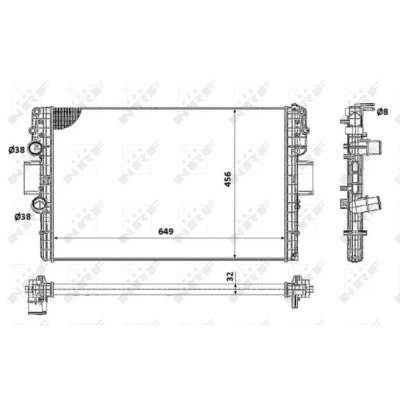 Immagine di NRF 58361 Radiatore motore Alluminio 650 453 34 Alette di raffreddamento montate meccanicamente IVECO: DAILY 4 Kasten/Kombi