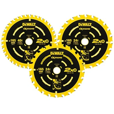 Immagine di DeWalt DT10397 QZ Set di 3 Lame per Sega Circolare 165/20 mm, Numero Denti 1 x 40 2 24