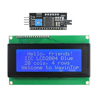 Immagine di WayinTop 20x4 2004 Modulo Display LCD con Adattatore Interfaccia Seriale IIC I2C (Blu/2004)