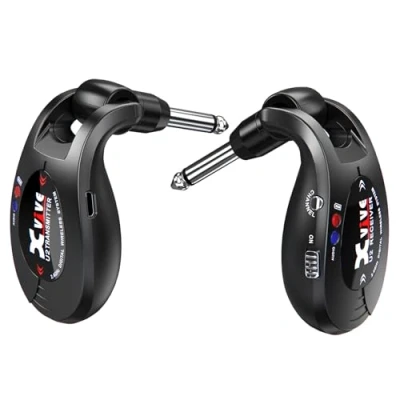 Immagine di Xvive U2 Sistema Wireless per Chitarra, Basso e altri strumenti, ricaricabile 2.4GHz, Trasmettitore/Ricevitore digitale, colore: Nero
