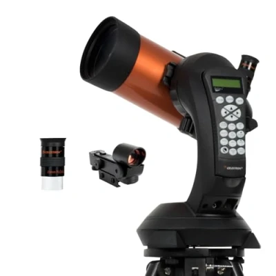 Immagine di Celestron 11049 NexStar 4SE Telescopio Maksutov Cassegrain computerizzato con montatura completamente automatica, tecnologia SkyAlign e rivestimento XLT, nero/arancio