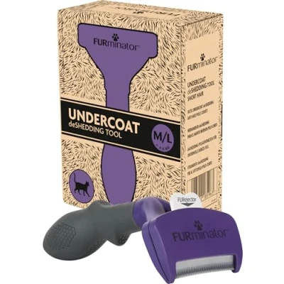 Immagine di FURminator deShedding Tool M/L: Spazzola Premium per Gatti di Taglia Medio Grande Rimuovere Il sottopelo, a Pelo Corto Confezione riciclabile