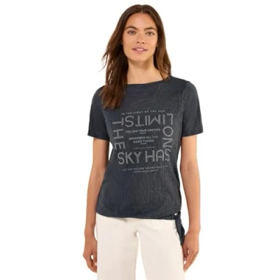 Immagine di Cecil MIT Schmucksteinen Tshirt con stampa, Donna, Taglia: Large, Grau