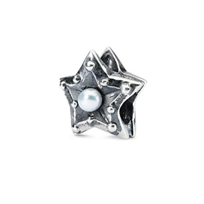Immagine di Trollbeads TAGBE 00218 Ciondolo da donna a forma di stella della saggezza, in argento 925, con perla bianca