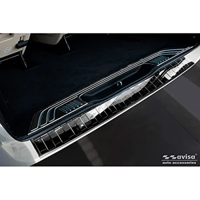 Immagine di Avisa Protezione paraurti Posteriore in Acciaio Inox Nero Cromato Compatibile con Mercedes Vito/Classe V 2014 &#039;Ribs&#039; &#039;XL&#039;