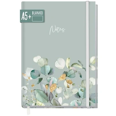 Immagine di Häfft paper&amp;you® taccuino A5+ bianco con elastico, 156 pagine, 78 fogli come per schizzi, diario, appunti, sostenibile e rispettoso dell&#039;ambiente