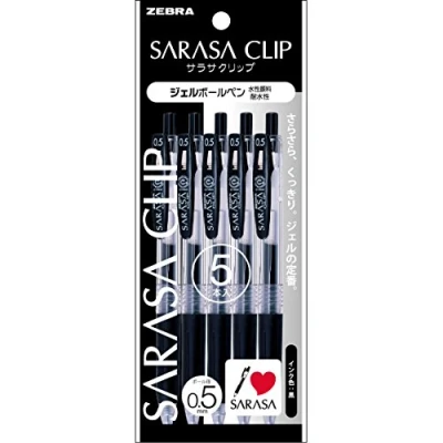 Immagine di ZEBRA 5 pezzi P JJ15 BK5 Sarasa gel penna a sfera clip nero 0.5 (Giappone importazione)
