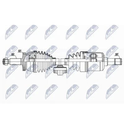 Immagine di NTY NPW HY 597 Albero motore / Semiasse Assale anteriore Sx Trasmissione automatica HYUNDAI: SANTA FE 2