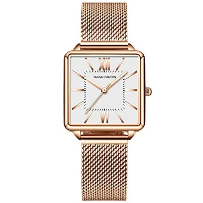 Immagine di RORIOS Donna Orologio Analogico al Quarzo con Cinturino in Mesh Acciaio Inossidabile Impermeabile Orologi da Polso Moda