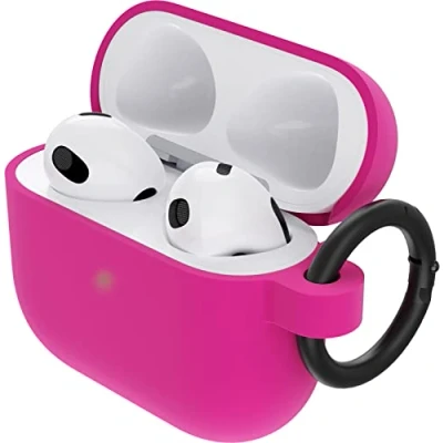 Immagine di Otterbox Custodia Soft Touch per AirPods 3ª gen 2021, soffice al tatto, antishock, graffi e cadute, sottile con moschettone, Rosa