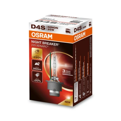 Immagine di OSRAM XENARC NIGHT BREAKER 220, D4S, +220% di luminosità in più, lampada per fari allo xeno, 66440XN2, scatola pieghevole (1 lampade)