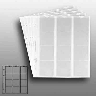 Immagine di 5 Numismatic Prophila Kobra Coin Sheets, 12 Pockets up to 44 mm Diameter