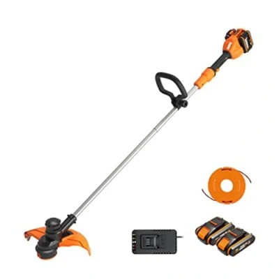 Immagine di Tagliabordi a batteria 40 V Max. Worx (2 x 20 V) WG183E Include 2 batterie Ah e doppio caricatore Manico regolabile Doppia testa Bobina di alimentazione automatica