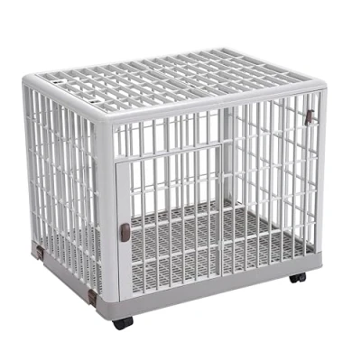 Immagine di Lanco Gabbia Premium per cani e gatti. Plastica: resistente lavabile senza corrosione. Con porta, coperchio superiore ruote un facile spostamento. Misure: 65 x 50 56 cm. Colore bianco