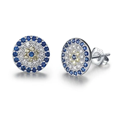 Immagine di Orecchini rotondi in argento Sterling 925 con zirconia cubica, diametro 10 mm