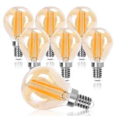 Immagine di Aigostar Edison Lampadine LED E14,Lampadine di Filamento 8W, Luce Calda 2200K,880lm, G45,Lampade Decorativa Retrò per Bar Caffè Hotel, 6 Pezzo