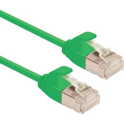 Immagine di Roline 21.15.3335 RJ45 cavo di rete, patch CAT 6A U/UTP 2.00 m Verde non schermato, Privo alogeni, Ritardante fiamma 1 pz.