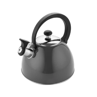 Immagine di FLORINA Bollitore Acqua (2,5 l) I da Fornello BRILLO con Manico in Bachelite Antigraffio per Fornelli a Induzione, Gas, Elettrici Colore: Grigio
