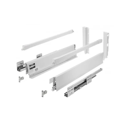 Immagine di GTV Modern Box Pro guide per cassetti I L = 450 mm H 199 Bianco Cassetto con chiusura silenziosa Sincronizzazione del percorso delle Carico fino a 40 kg PB MBPRO KPL450C1